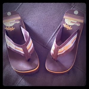 Vintage Corona wedge platform flip flops